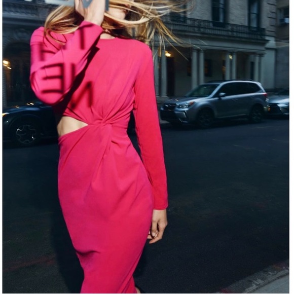 ZARA KNOTTED DRESS WITH CUT OUT 🔥 NWT - Picture 4 of 10